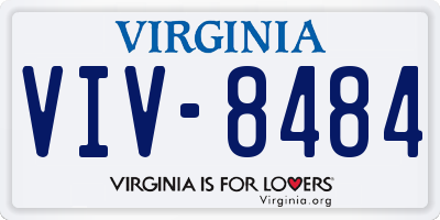 VA license plate VIV8484