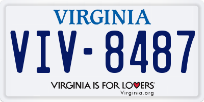 VA license plate VIV8487