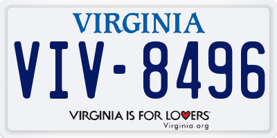 VA license plate VIV8496