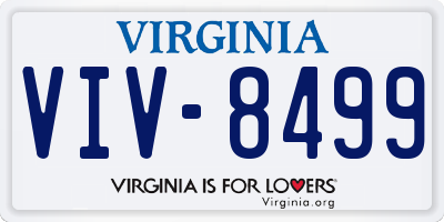 VA license plate VIV8499