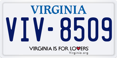 VA license plate VIV8509
