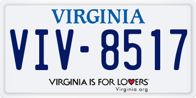 VA license plate VIV8517