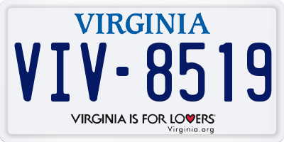 VA license plate VIV8519