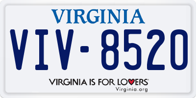 VA license plate VIV8520