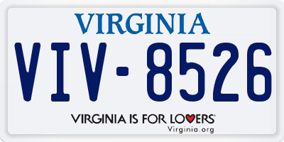 VA license plate VIV8526