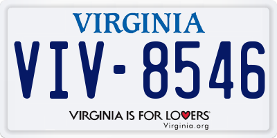 VA license plate VIV8546