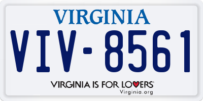 VA license plate VIV8561