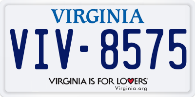 VA license plate VIV8575