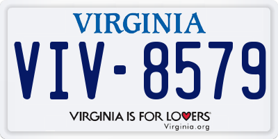VA license plate VIV8579