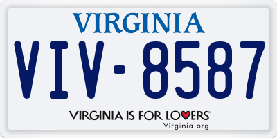 VA license plate VIV8587