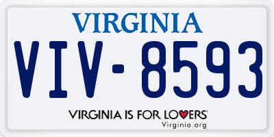 VA license plate VIV8593