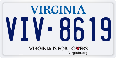 VA license plate VIV8619