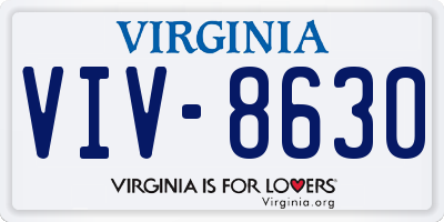VA license plate VIV8630