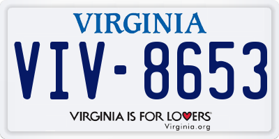 VA license plate VIV8653
