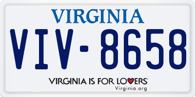 VA license plate VIV8658