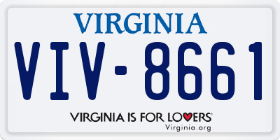 VA license plate VIV8661