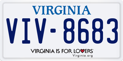 VA license plate VIV8683