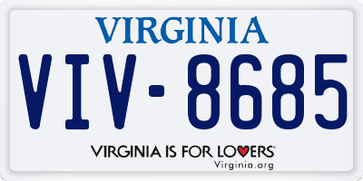 VA license plate VIV8685