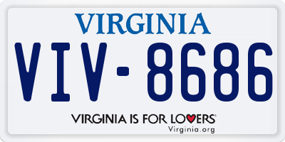 VA license plate VIV8686