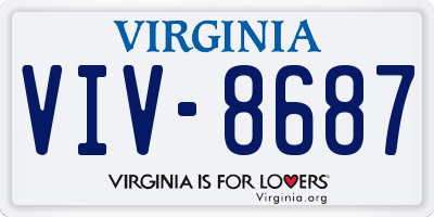 VA license plate VIV8687