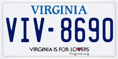 VA license plate VIV8690