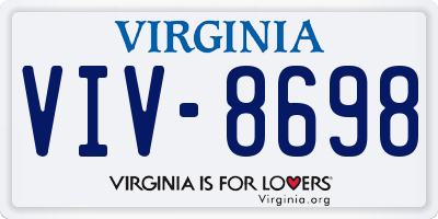 VA license plate VIV8698