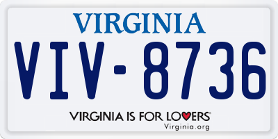 VA license plate VIV8736