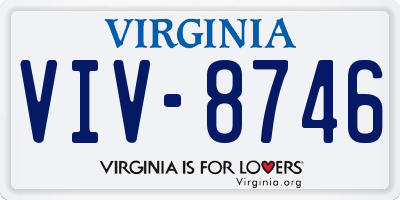 VA license plate VIV8746
