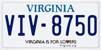 VA license plate VIV8750