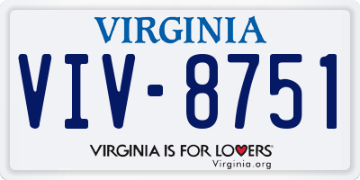 VA license plate VIV8751
