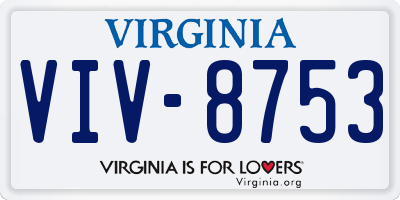 VA license plate VIV8753