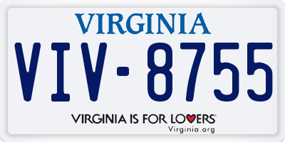 VA license plate VIV8755