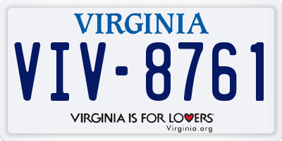 VA license plate VIV8761