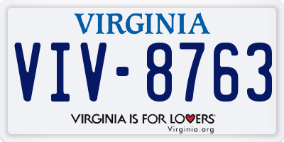 VA license plate VIV8763
