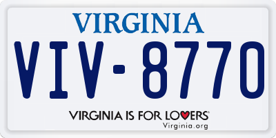 VA license plate VIV8770