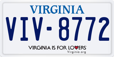 VA license plate VIV8772