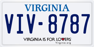 VA license plate VIV8787
