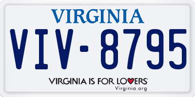 VA license plate VIV8795