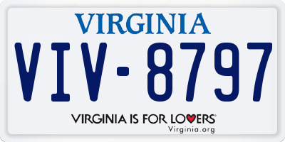 VA license plate VIV8797