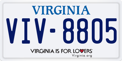 VA license plate VIV8805