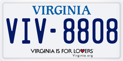 VA license plate VIV8808