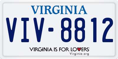 VA license plate VIV8812