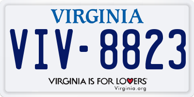 VA license plate VIV8823