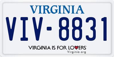 VA license plate VIV8831