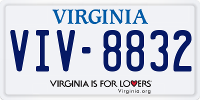 VA license plate VIV8832