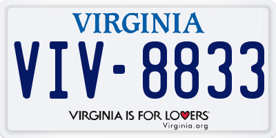 VA license plate VIV8833