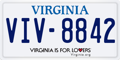 VA license plate VIV8842