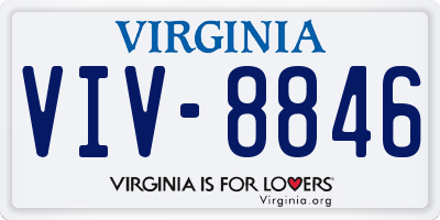 VA license plate VIV8846
