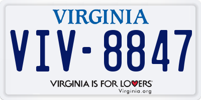 VA license plate VIV8847