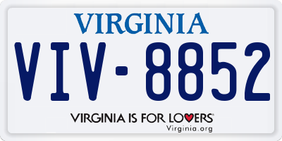 VA license plate VIV8852